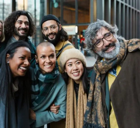 People in a group